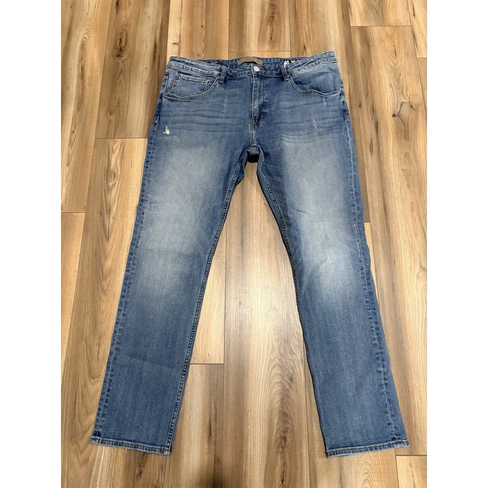 Vigoss Men's Blue Jeans‎ 40x32 Keith 320 Skinny Medium Wash Slight Distress